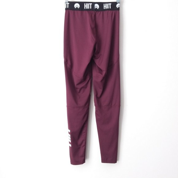 HIIT Burgundy Logo Active Leggings S - Picture 4 of 9